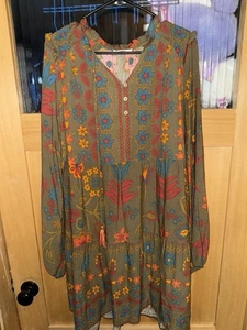 NWT Easel Long Sleeve Floral Hippy Print Dress Size S - Picture 1 of 4