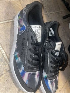 Reebok Classic Club C Black Hippie Shoes - Picture 1 of 5