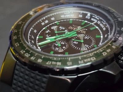 Reloj Hombre Invicta Aviator Skyshock - 50mm, Negro y Verde (39308) Foto 1 de 4