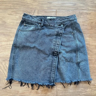 Falda We the Free Free People Talla 27 Parker Wrap Denim Azufre Negra Foto 1 de 4