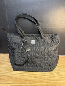Nicole Miller Lightweight Black Quilted Tote #4685 - Picture 1 of 17
