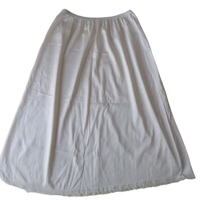 Vintage Vanity Fair Womens Nylon Half Slip Lace Hem Ivory X-Small Modest Glam - Image 1 of 4