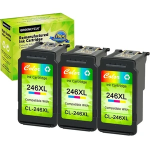 Cartucho de tinta de color 3PK 246XL para Canon 246 TS3300 TS3322 TR4500 TR4520 PG-246XL - Imagen 1 de 7