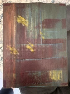 original Oil painting “Focus” Signed Abstract On Stretched Canvas rare ooak reds - Picture 1 of 2