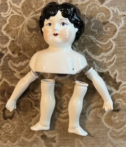 Vintage Ceramic doll Pieces Hand Painted Signed Parts Porcelain Handmade - Picture 1 of 6