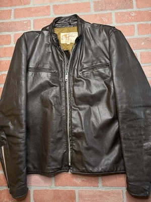 Chaqueta Motociclista RARA De Colección Años 50 Negra Excelente Café Racer Cuero - 42 (L) Foto 1 de 4