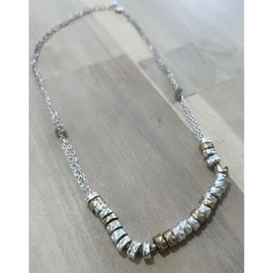Collar de cadena con cuentas de metal mezclado oro plata Anne Klein - Imagen 1 de 4