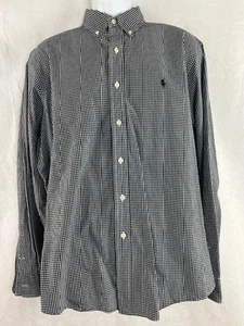 Ralph Laruren Dress Shirt Men's Button Front Black and White Checkered XL - Picture 1 of 2
