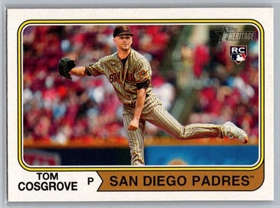 Tom Cosgrove 2023 Topps Heritage BASEBALL #697 San Diego Padres RC - Image 1 of 2