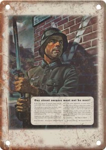 Poster propaganda nazista seconda guerra mondiale 12"" X 9"" Insegna in metallo riproduzione M170 - Foto 1 di 1