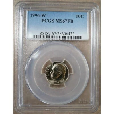 (4) 1996 W Roosevelt Dime PCGS MS-67 FB- FULL BANDS. LOT of FOUR - Image 1 of 2