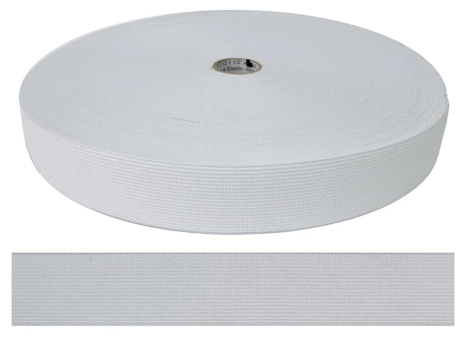 36 Yard Roll of 1-1/2" Polyester Knitted Elastic Webbing - Made In USA  - Image 1 of 1