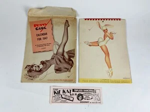 1947 Petty girl Pin Up calendar with original envelope True The Men's Magazine - Picture 1 of 8