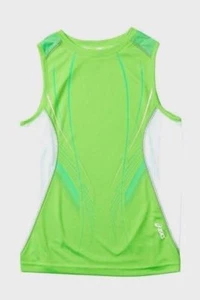 Asics SONIC MUSCLE TOP Boys Youth Crew Neck Sleeveless Shirt L Neon Green NEW - Picture 1 of 2