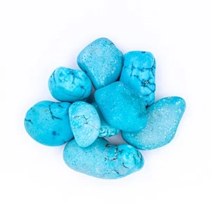 25g Tumbled Blue Turquenite Gemstone Crystals 5-15 Stones Bulk Rocks Wholesale - Picture 1 of 7