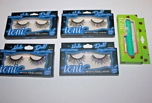 Ioni 3D Faux Mink Lashes Wispy Natural Flare Lot Of 3 In Box + Glue - Picture 1 of 2