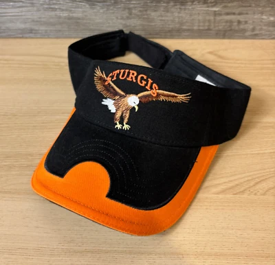 Винтажный Sturgis шляпа козырек ремень назад черный мотоциклиста ралли регулируемый - Изображение 1 из 4