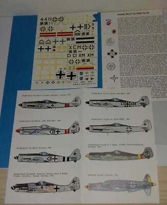 DORNIER 335, FOCKE WULF 190 D E TA 152  LUFTWAFFE  DECAL 1/72 ESCI  PARZIALE - Immagine 1 di 2