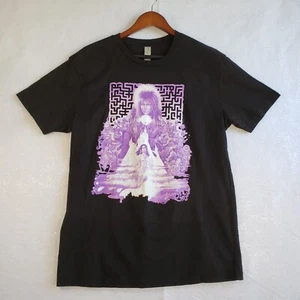 Labyrinth Movie David Bowie Shirt Mens Large Black Purple Graphic Tee Cotton - Picture 1 of 12