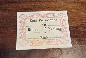 Vintage Rollschuh Eisbahn Aufkleber Sticker Label East Providence RI - Bild 1 von 2
