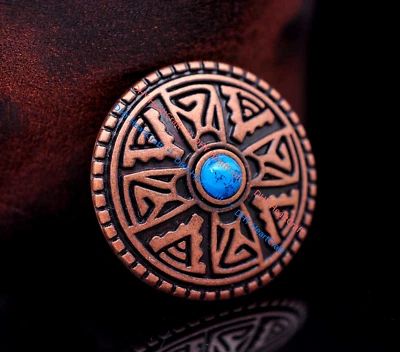 10X 1-1/8" WESTERN COPPER CELTIC CROSS LEATHERCRAFT SADDLE JACKETS CONCHO TACK - Image 1 of 4