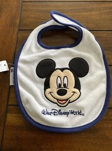 Disney Parks Disney World Mickey Mouse Terrycloth Bib w/ Hook & Loop Closure NWT - Picture 1 of 3