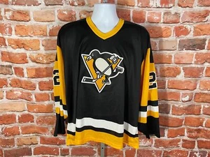 vintage 80s 90s Pittsburgh Penguins CCM 25 Hockey Jersey - sz 2XL stitched - Picture 1 of 9