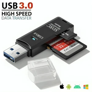 USB 3.0 SD Memory Card Reader High Speed SDHC SDXC MMC Micro SD Mobile T-FLASH - Picture 1 of 6