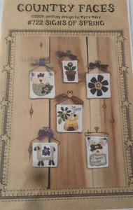 Country Faces, Signs of Spring  signs pattern felt #722 Applique Quilt/Ornaments - Picture 1 of 3