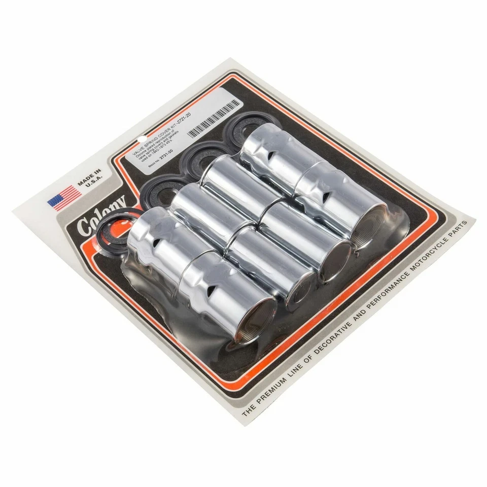 KIT DE CUBIERTA DE RESORTE DE VÁLVULA (cromo) Harley Flathead 45 WL Servi-Car '42-73. 2721-20 Foto 1 de 3