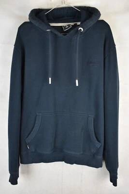 SUPERDRY Blue Hoodie size L Mens Pullover Sportswear Jumper Casual Outdoors - Image 1 of 4
