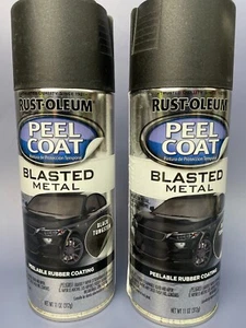 NEW 2 Pack Rust-Oleum Peel Coat Rubber Coating Blasted Metal Black Tungsten 11oz - Picture 1 of 7