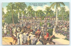Postkarte The Paddock Hialeah Park Miami Florida Pferderennbahn - Bild 1 von 2