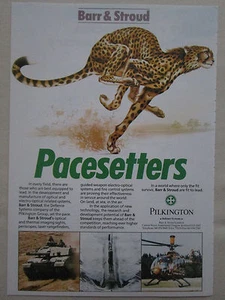 6/1986 PUB BARR & STROUD PILKINGTON GUEPARD CHAR CHALLENGER BO 105 HELICOPTER AD - Picture 1 of 1