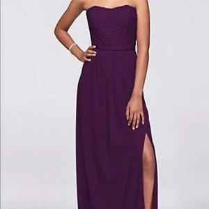 David’s Bridal Sleeveless Bridesmaid Prom Dress 10 Plum - Picture 1 of 8