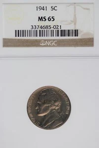 1941 Jefferson Nickel NGC MS65 Toned *DoubleJCoins* JL1100-170 - Picture 1 of 2