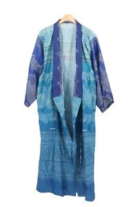 BASSETTI Morgenmantel Kimono Blau Größe S Damen Baumwolle