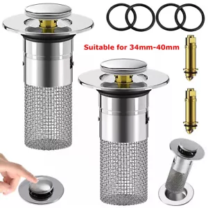 Universal Bathroom Sink Plug Stopper Wash Basin Core Bounce Pop Up Drain Filter - Picture 1 of 15
