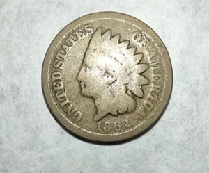 Centavo cabeza india 1862 CN 1C sin clasificar fecha de la Guerra Civil moneda de colección moneda de Estados Unidos - Imagen 1 de 4
