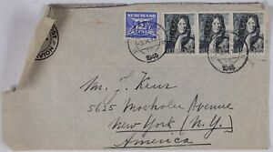 Mayfairstamps Netherlands 1945 to New york Airmail Cover aac_68095