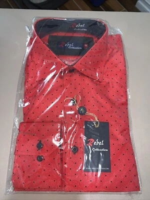 Camisa Hombre Colección Rebel Manga Larga Talla M Roja Con Lunares Negros Foto 1 de 4