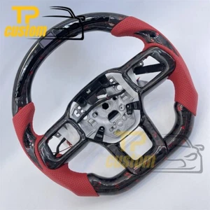 New Design LED Red Forged Carbon Fiber Steering Wheel For Ford Mustang 2024+ - Picture 1 of 8