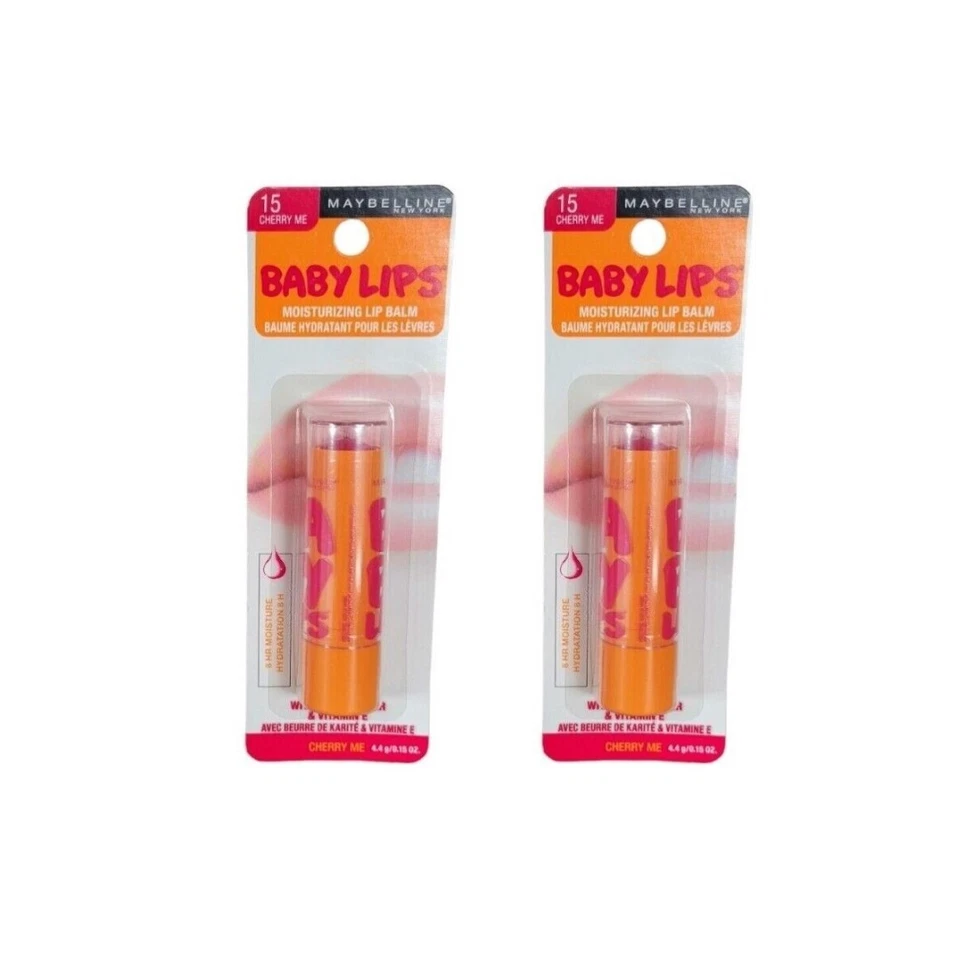 NUEVO 2 bálsamo labial hidratante Maybelline Baby Lips en Cherry Me #15 Foto 1 de 1