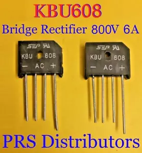 KBU608 Rettificatore ponte diodi 6A 800V sostituisce KBU606 2 pezzi NUOVO VENDITORE USA - Foto 1 di 4