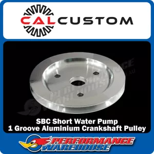 SB Chev Aluminium Crankshaft Pulley 1 Groove SWP Short Water Pump SBC 327 350 - Picture 1 of 2