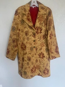 Cabi Asian Print Long Dresscoat - Women's Size 16 - Picture 1 of 4