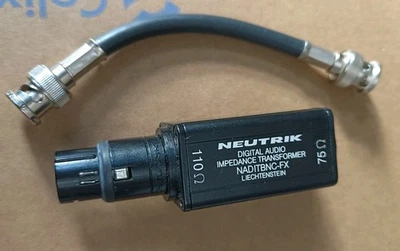 Neutrik Digital Audio Impedance Transformer NADITBNC-FX 75 - 110 Ohm F to F - Image 1 of 3