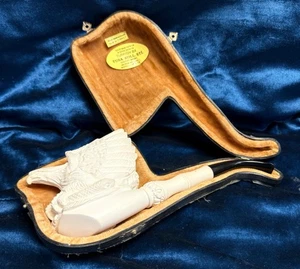 Large Eagle Figure Meerschaum Pipe, Block Meerschaum, Unsmoked Pipe - Picture 1 of 5