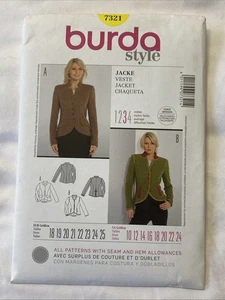 Burda Sewing Pattern 7321 Misses Ladies Jacket Size 10-24 Uncut - Bild 1 von 4
