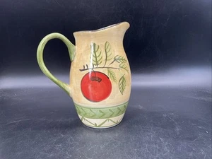 Applewood Hand Painted Water Pitcher 8 1/4” T - Picture 1 of 7